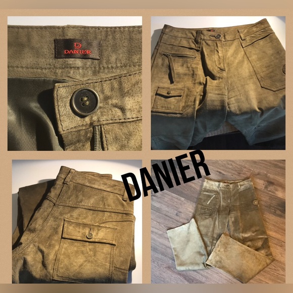 DANIER WASHABLE SUEDE, LINED, 5 POCKET, WIDE LEG, VINTAGE PANT - Picture 1 of 11
